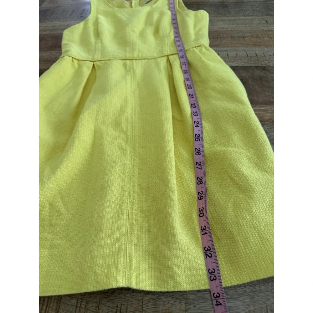 J.Crew Yellow Textured Fit & Flare Dress‎ Womens Size 6 Sleeveless Pockets